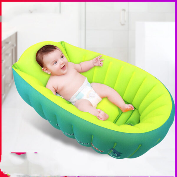 Inflatable Baby Bath Tub – Foldable Newborn Flower Design Bathtub for Infant Bathing - Image 5