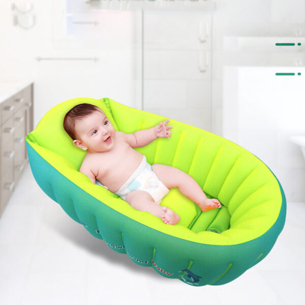 Inflatable Baby Bath Tub – Foldable Newborn Flower Design Bathtub for Infant Bathing