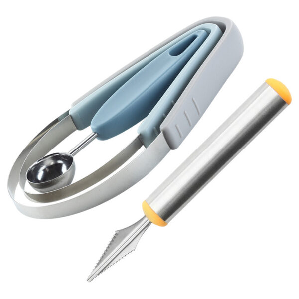 3 in 1 Fruit Carving Cutter Ball Digger DIY Kiwi Knife Watermelon Fruit Scoop Ice Cream Spoon Pastry Decor Tool - Image 5