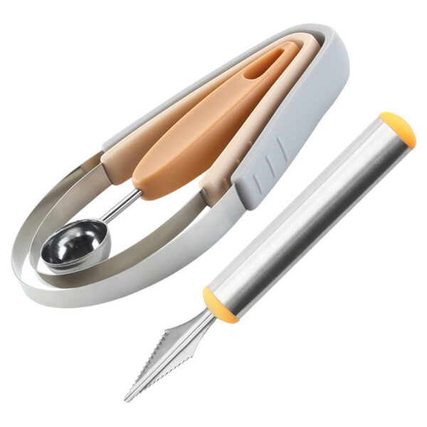 3 in 1 Fruit Carving Cutter Ball Digger DIY Kiwi Knife Watermelon Fruit Scoop Ice Cream Spoon Pastry Decor Tool - Image 2