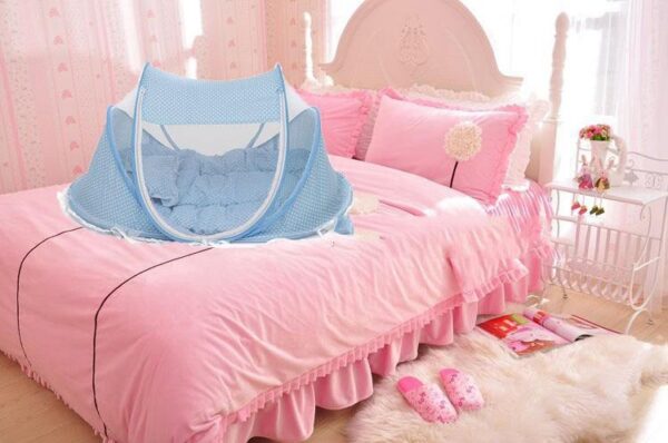 Foldable Baby Mosquito Net with Pillow – Portable 2-Piece Infant Bed Canopy for Bug Protection - Image 4