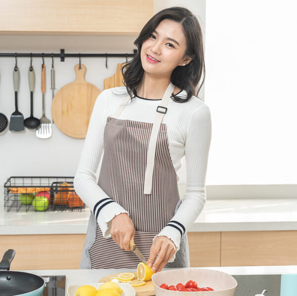 Women Aprons Waterproof Adjustable Neck Strap Absorbent Cooking Gardening BBQ Baking Sleeveless Kitchen Apron with Pocket - Image 4