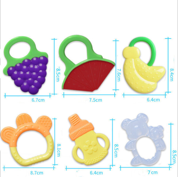 Soft Silicone Baby Teething Toy – Fruit-Shaped Teether Holder for Toddlers & Infants - Image 2