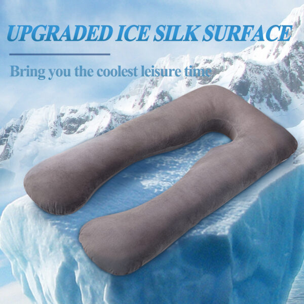 U-Shape Pregnancy Pillow – Summer Ice Silk Maternity Support Sleeping Pillow for Pregnant Women - Image 3
