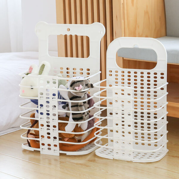 Foldable Laundry Storage Basket With Handle Dirty Cloth Toy Standing Organizer Basket - Image 5