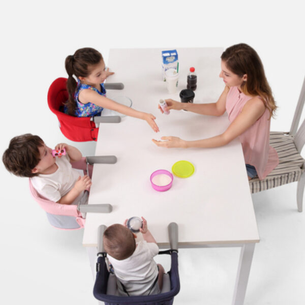 Portable Foldable Baby Highchair – Washable Booster Seat with Safety Belt & Hook-On Harness
