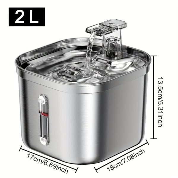 Cat Water Fountain, Stainless Steel Pet Water Fountain For Cats Inside, 3 Filters&Ultra-Quiet Pump, 73oz Automatic Dog Dispenser Water Bowl, Multiple Pets Water Fountain