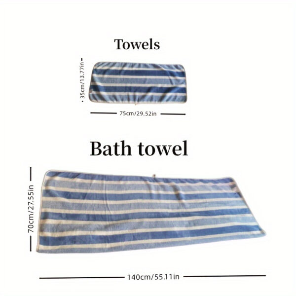 3 Piece Towel And Bath Towel Set, Super Soft Absorbent Bath Towel For Home And Hotel Shower Towel Bath Towel, New - Image 9