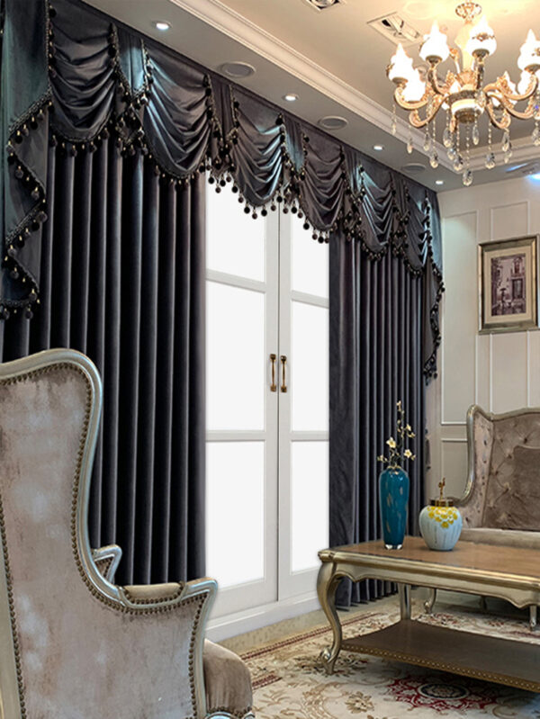 European Luxury Villa, Thick And Luxurious All-black Velvet Curtains, Living Room, Dining Room, Perfect Curtains. - Image 7