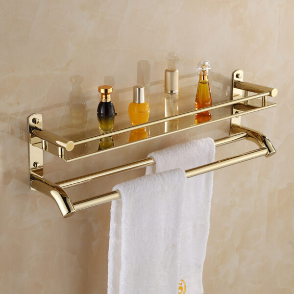 Stainless steel bathroom towel double towel rack - Image 6