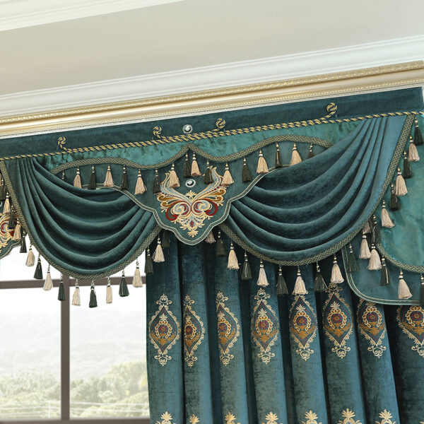 Luxury Elegant High-end Embroidered Curtains, Blackout Living Room Bedroom Villa, Velvet Curtains, Finished 2-piece - Image 6