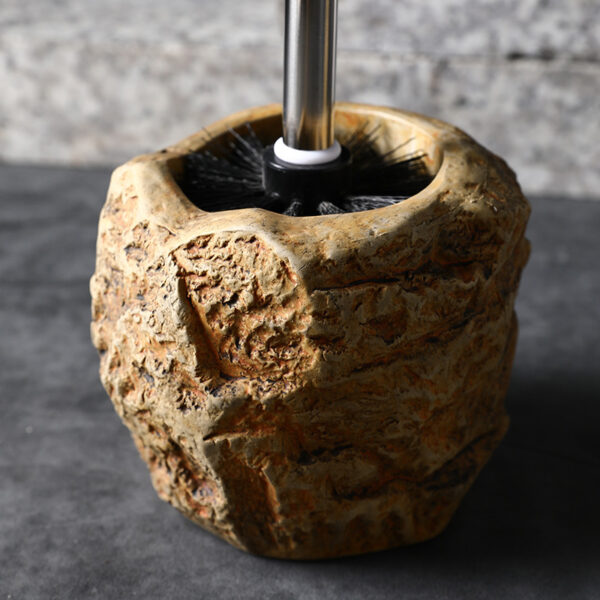 Retro Stone Toilet Brush Creative Bathroom Cleaning Brush - Image 3