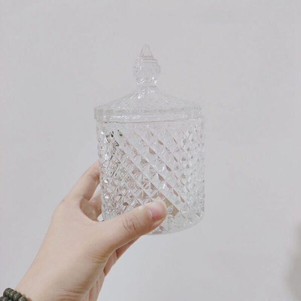 Retro Glass Sugar Jar Storage Jar Cotton Swab Jar - Image 3