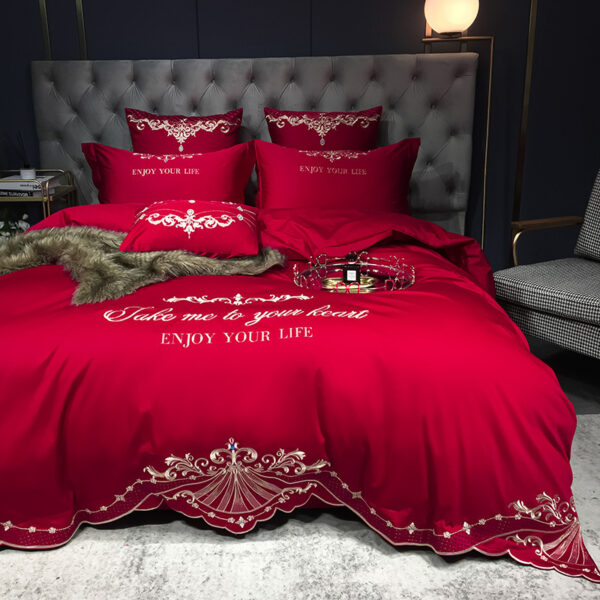 Four-Piece Cotton Jacquard Hotel Bedding - Image 6