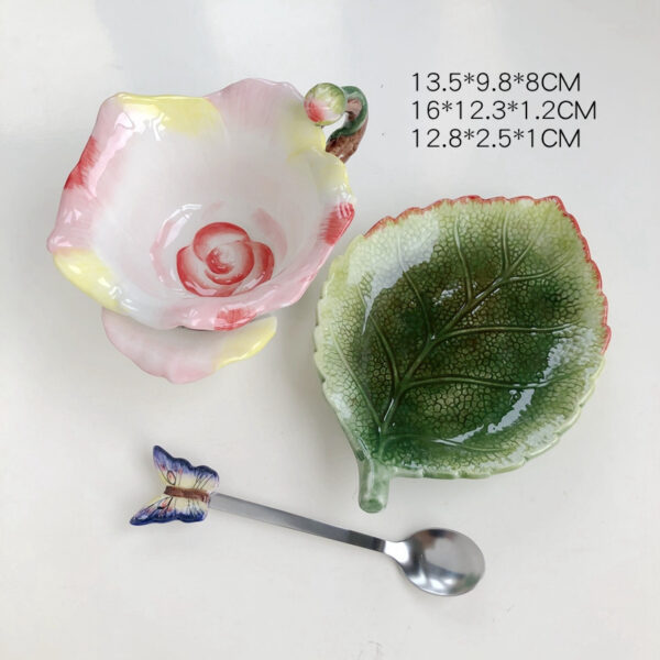 European Style Luxury Flower Ceramic Afternoon Tea Coffee Cup and Saucer Set - Image 5
