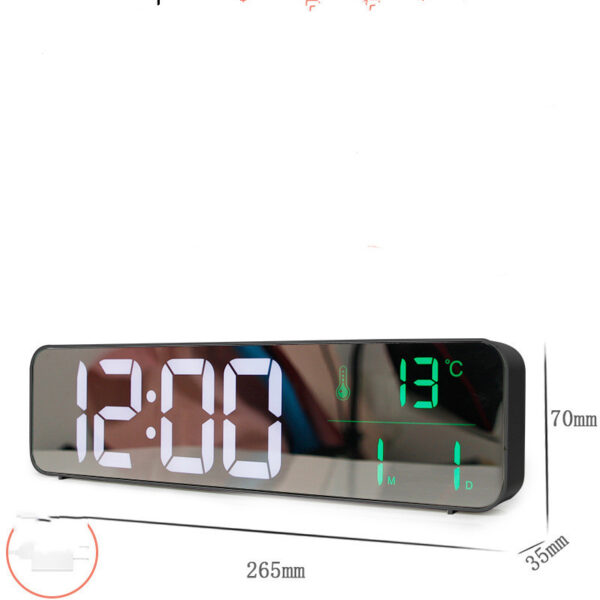 Music LED Digital Alarm Clock Temperature Date Display Desktop Mirror Clocks Home Table Decoration Electronic Clock - Image 2