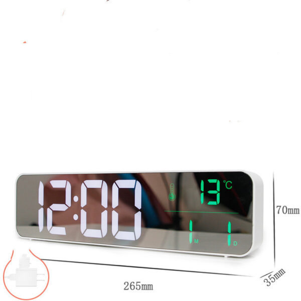 Music LED Digital Alarm Clock Temperature Date Display Desktop Mirror Clocks Home Table Decoration Electronic Clock - Image 5