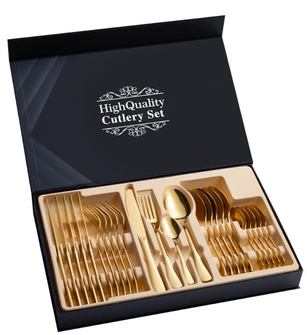 Stainless Steel Cutlery Set 24-Piece Gift Cutlery Steak Cutlery Gift Box - Image 3