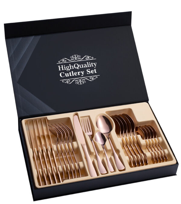 Stainless Steel Cutlery Set 24-Piece Gift Cutlery Steak Cutlery Gift Box - Image 4