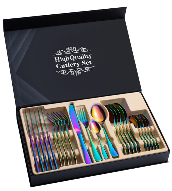 Stainless Steel Cutlery Set 24-Piece Gift Cutlery Steak Cutlery Gift Box - Image 2