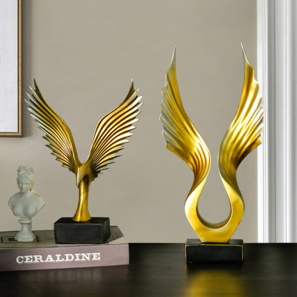 New Light Luxury Golden Wings Ornaments Living Room Study Wine Cabinet Decorations - Image 5