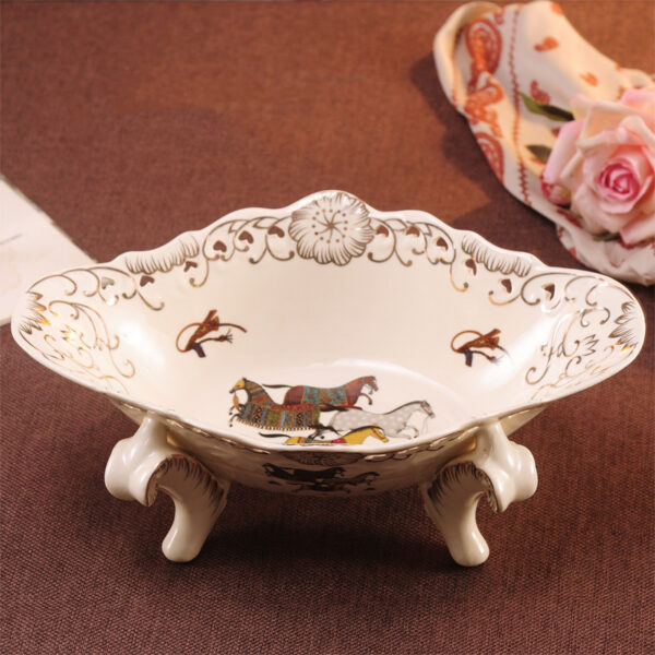 European-style Fruit Plate Set Creative Modern Luxury Gift Ceramic Fruit Plate - Image 5
