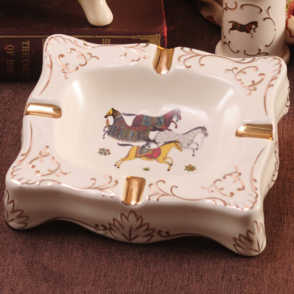 European-style Fruit Plate Set Creative Modern Luxury Gift Ceramic Fruit Plate - Image 2