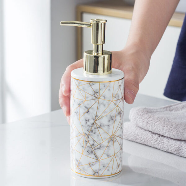 Marble Ceramic Lotion Shampoo  Bottle Bathroom Accessories - Image 5