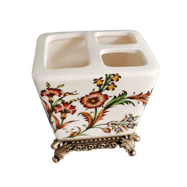 American Ceramic Toothbrush Holder Shelf Bathroom Storage Decoration - Image 2