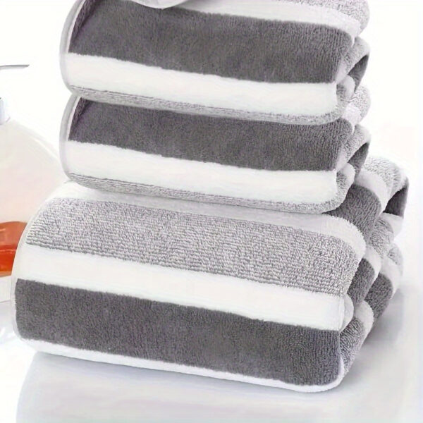 3 Piece Towel And Bath Towel Set, Super Soft Absorbent Bath Towel For Home And Hotel Shower Towel Bath Towel, New - Image 10