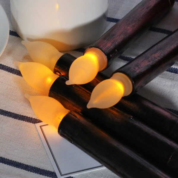Halloween long black candles - Image 5