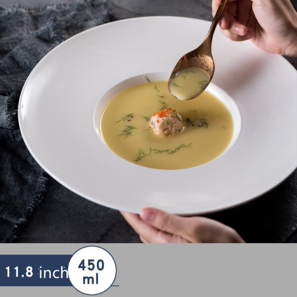 Western Soup Plate Hotel Round Ceramic Tableware - Image 3