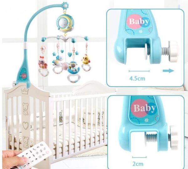 Musical Crib Mobile with Rattles & Projection – Rotating Bed Bell Toy for Newborns & Infants - Image 6