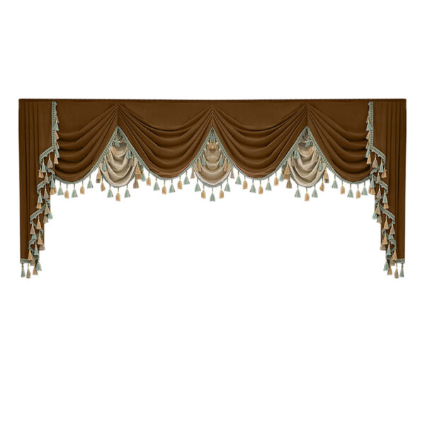 Finished Retro Villa Living Room Bedroom High-grade Thickened Light Luxury Velvet Splicing Curtains, Curtain Drapes Need To Be Purchased - Image 2