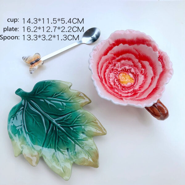 European Style Luxury Flower Ceramic Afternoon Tea Coffee Cup and Saucer Set - Image 10