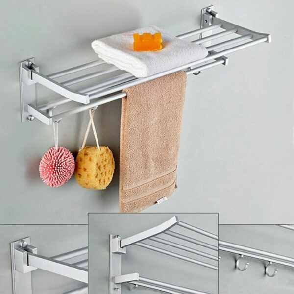 Bathroom shelf towel rack - Image 9