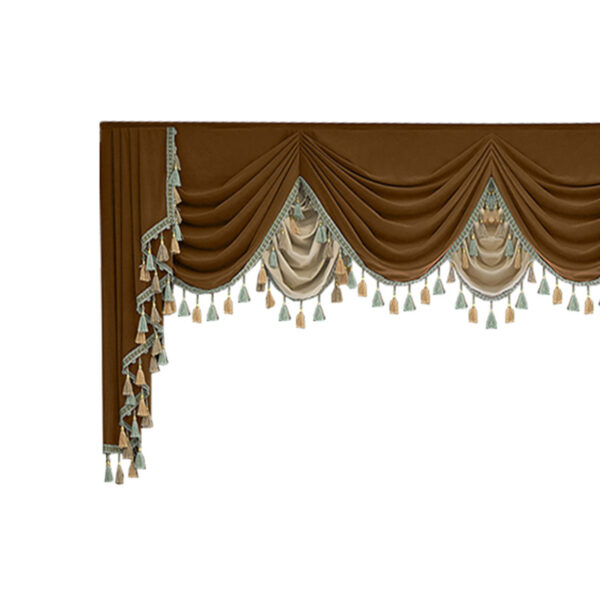 Finished Retro Villa Living Room Bedroom High-grade Thickened Light Luxury Velvet Splicing Curtains, Curtain Drapes Need To Be Purchased - Image 9