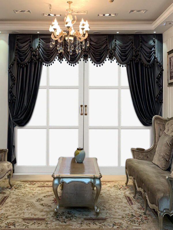 European Luxury Villa, Thick And Luxurious All-black Velvet Curtains, Living Room, Dining Room, Perfect Curtains. - Image 2