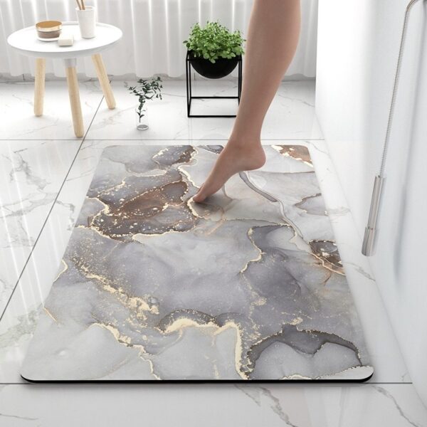 Bathroom Diatom Mud Absorbent Pad Household Marbling Washable - Image 4