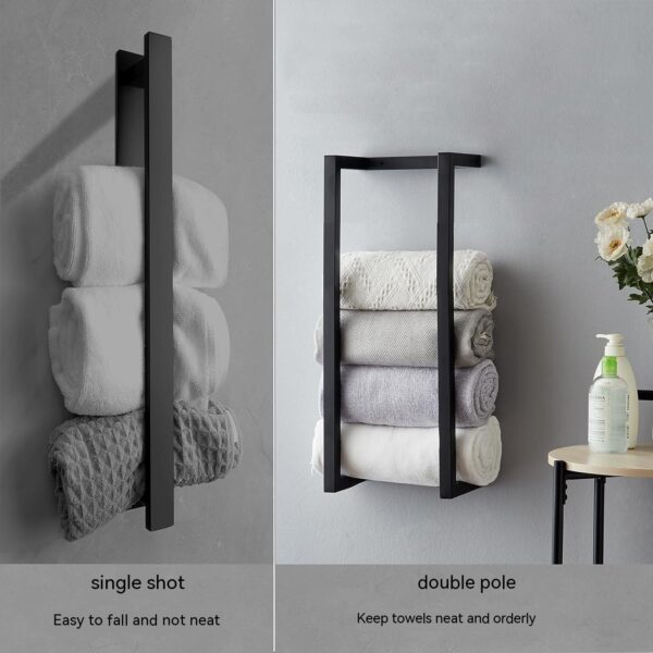 Bathroom Towel Rack Bath Towel Storage Rack Hotel Toilet Towel Roll Stand Dual-use - Image 7