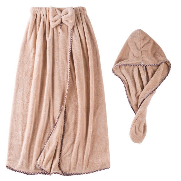 Coral Fleece Bath Skirt Wearable Bath Towels Soft Absorbent Not Easy To Fluff Korean Style - Image 2