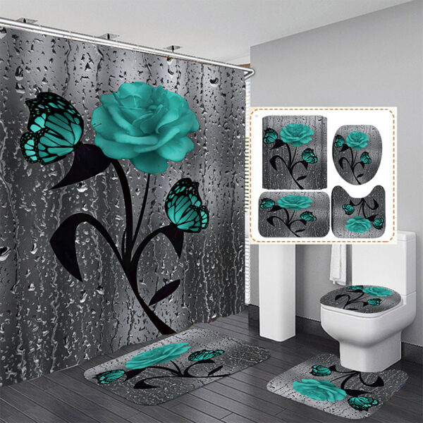 Floral Printing Series Polyester Shower Curtain - Image 8