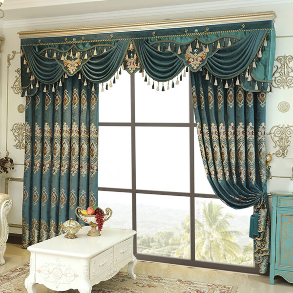 Luxury Elegant High-end Embroidered Curtains, Blackout Living Room Bedroom Villa, Velvet Curtains, Finished 2-piece - Image 7