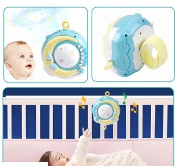 Musical Crib Mobile with Rattles & Projection – Rotating Bed Bell Toy for Newborns & Infants - Image 4