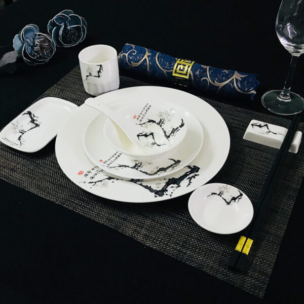 Chinese Restaurant Hotel Set Table Ceramic Dishes Tableware Set - Image 10