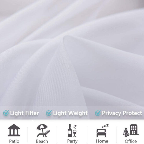 Outdoor Shading Door Curtain Waterproof Curtain Pavilion Balcony White Mesh Curtains Terrace Window Screen - Image 2