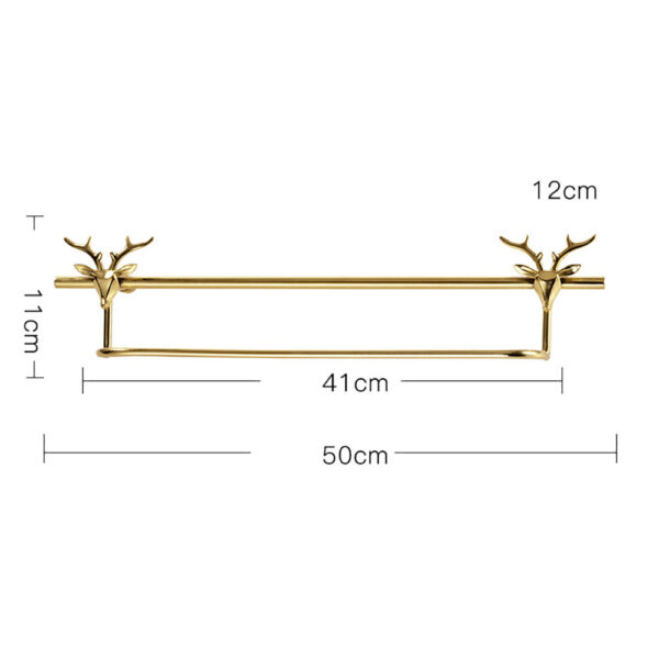 American Light Luxury Style Lucky Deer Decorative Hook Towel Bar - Image 2
