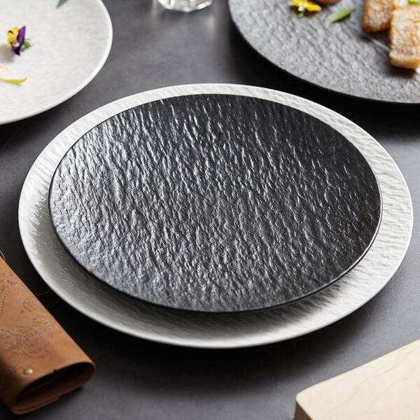 Ceramic Rock Pattern Round Flat Plate Hotel Tableware New Large Chicken - Image 10