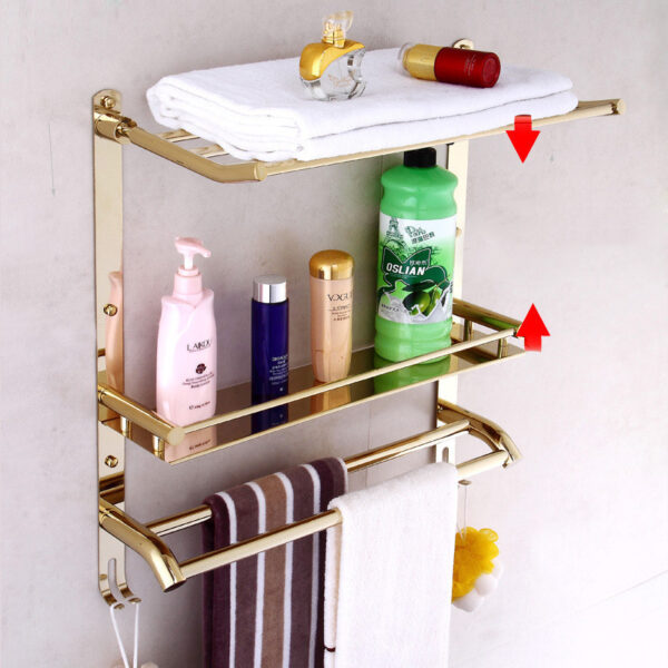 Stainless steel bathroom towel double towel rack - Image 3