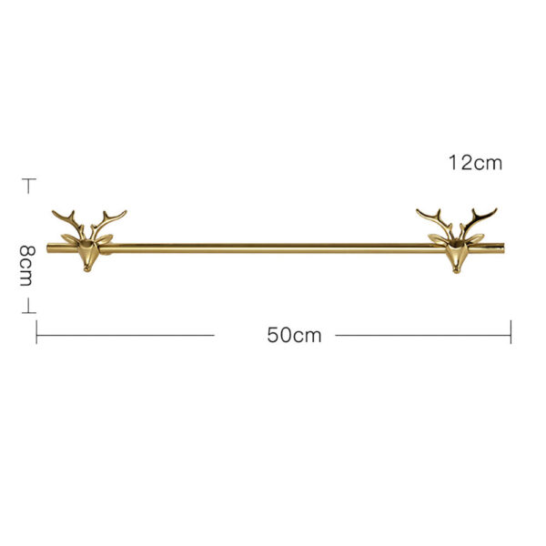 American Light Luxury Style Lucky Deer Decorative Hook Towel Bar - Image 3